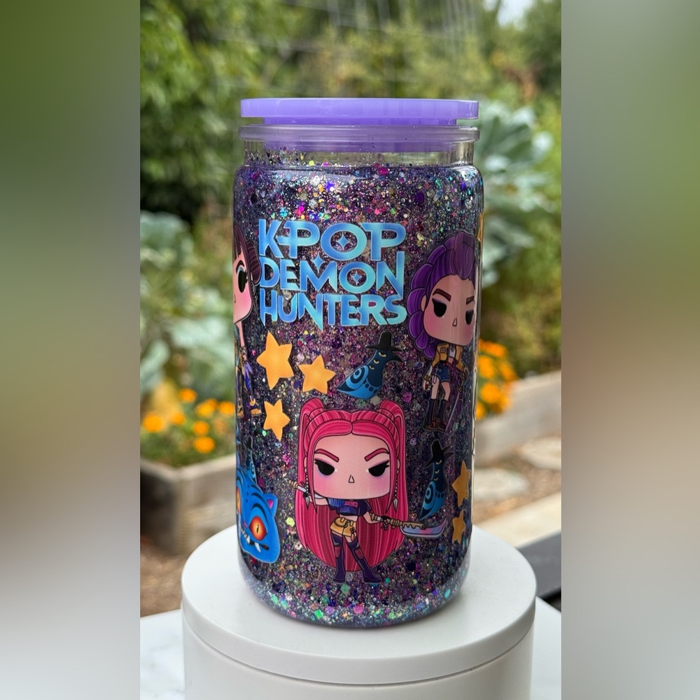 Kpop Demon Hunter snow globe tumbler 16oz